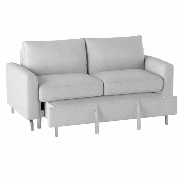 Gray Mid-Century-Inspired Sofa Bed