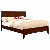 California King Wood Panel Bed - Brown Cherry