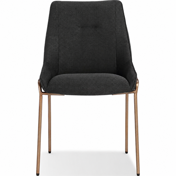 Charcoal Gray & Bronze Metal Dining Chairs