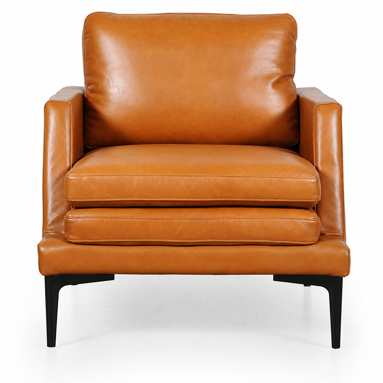 Contemporary Top-Grain Leather Accent Chair