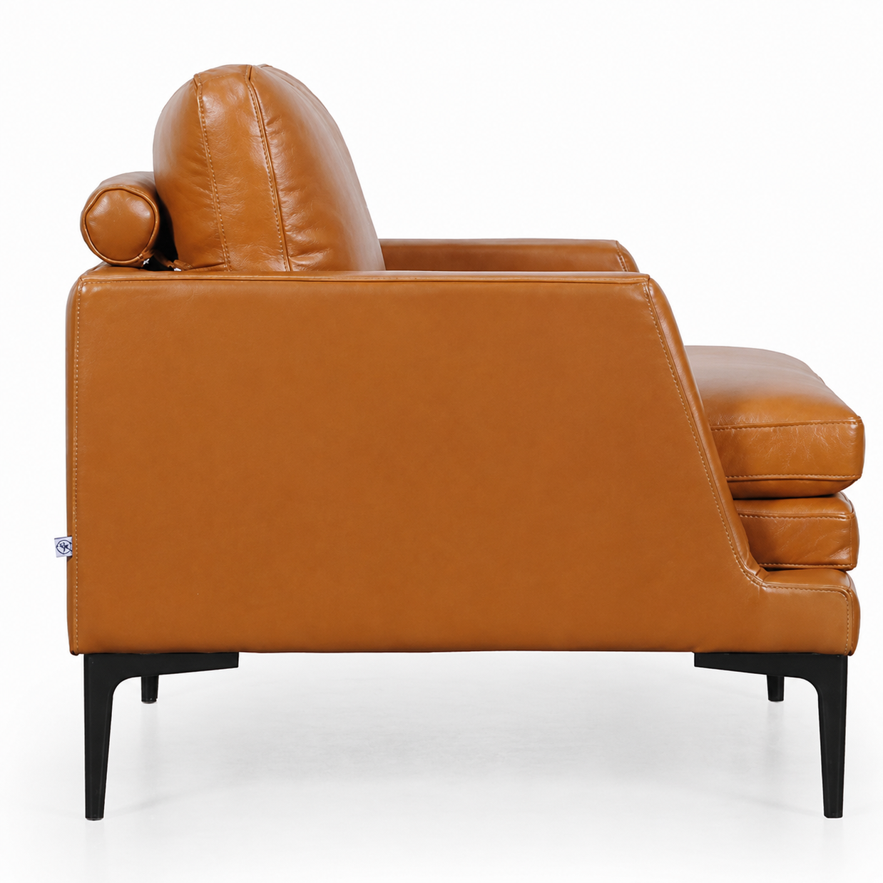 Contemporary Top-Grain Leather Accent Chair