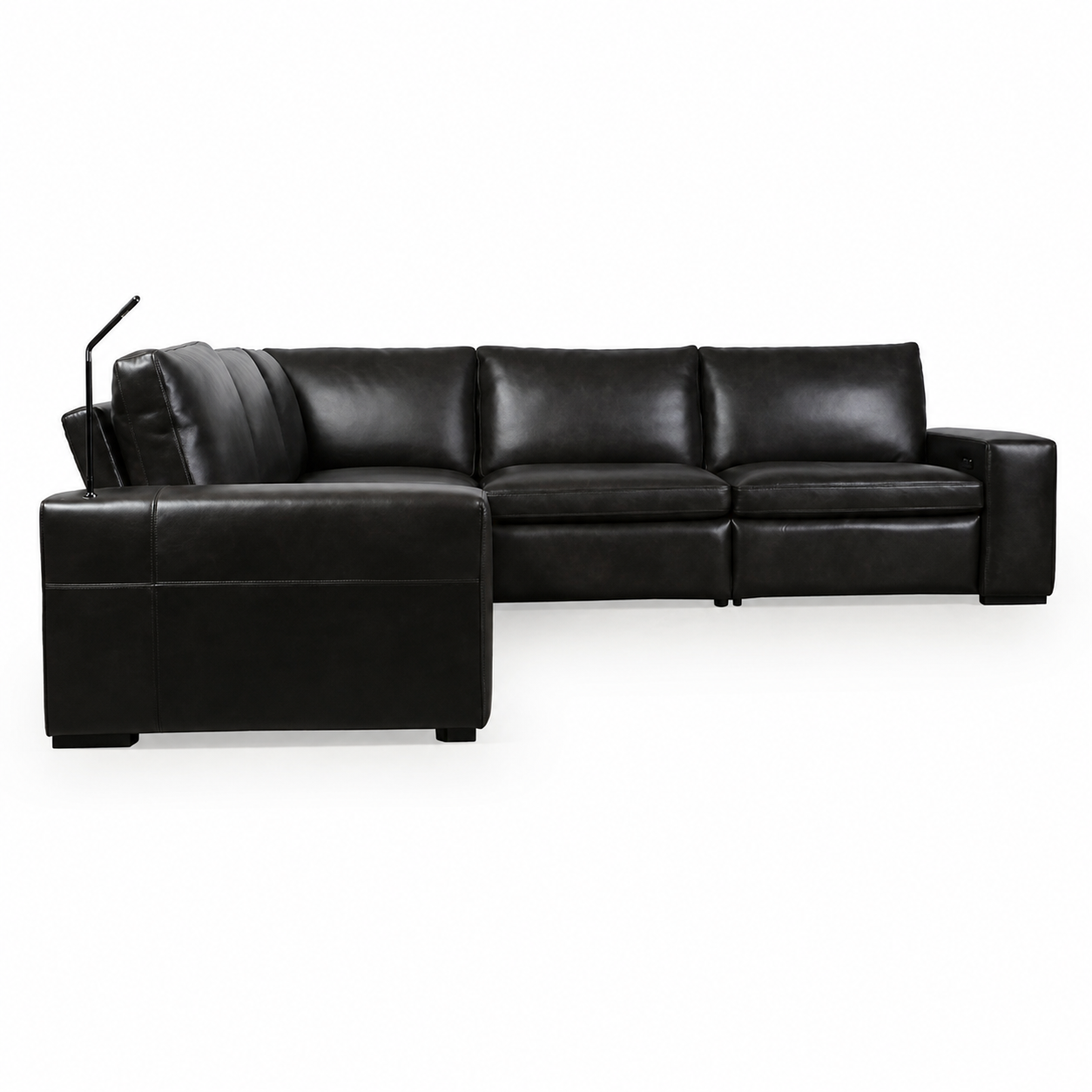 Contemporary Black Italian Leather Sectional