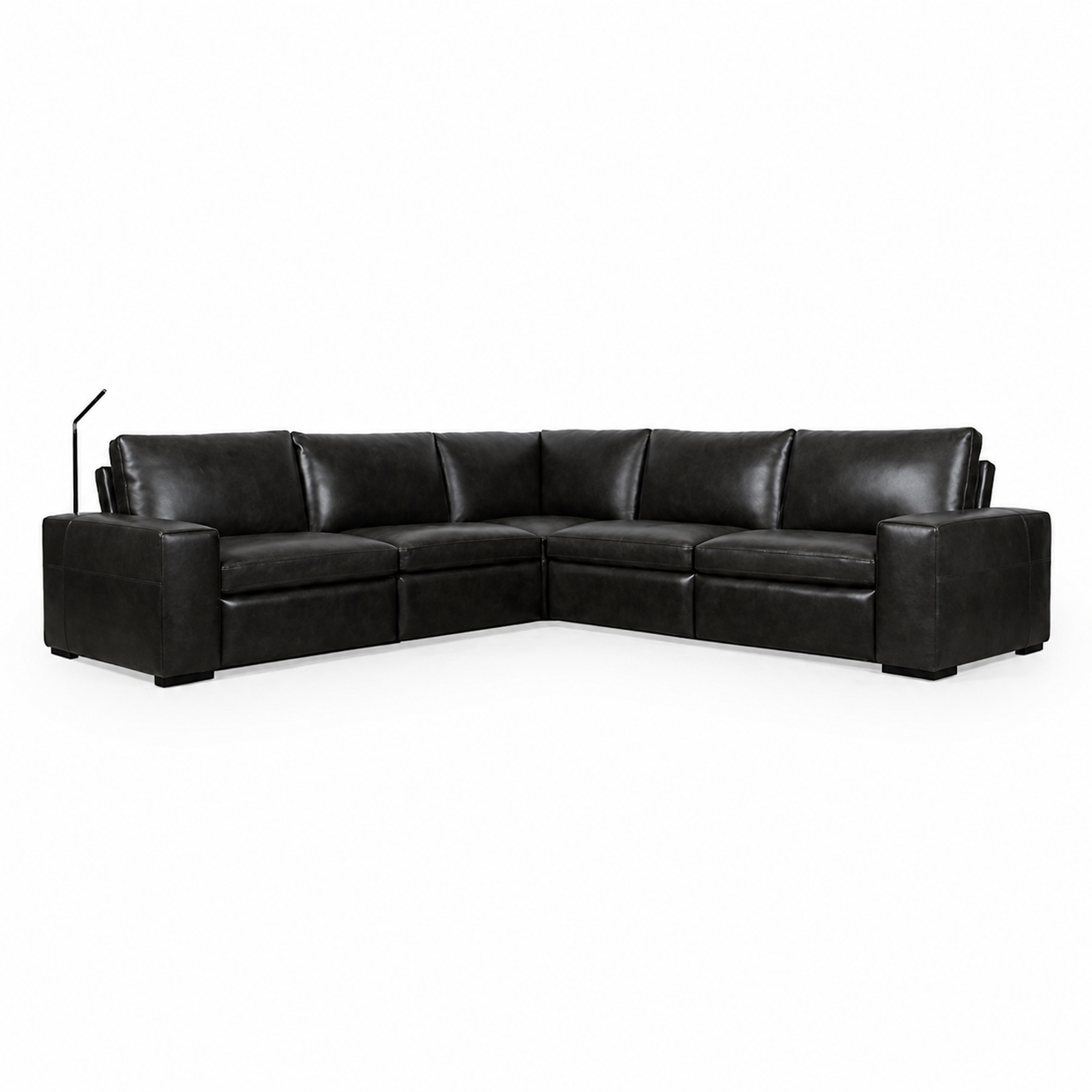 Contemporary Black Italian Leather Sectional