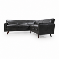 Charcoal Top-Grain Italian Leather Sectional