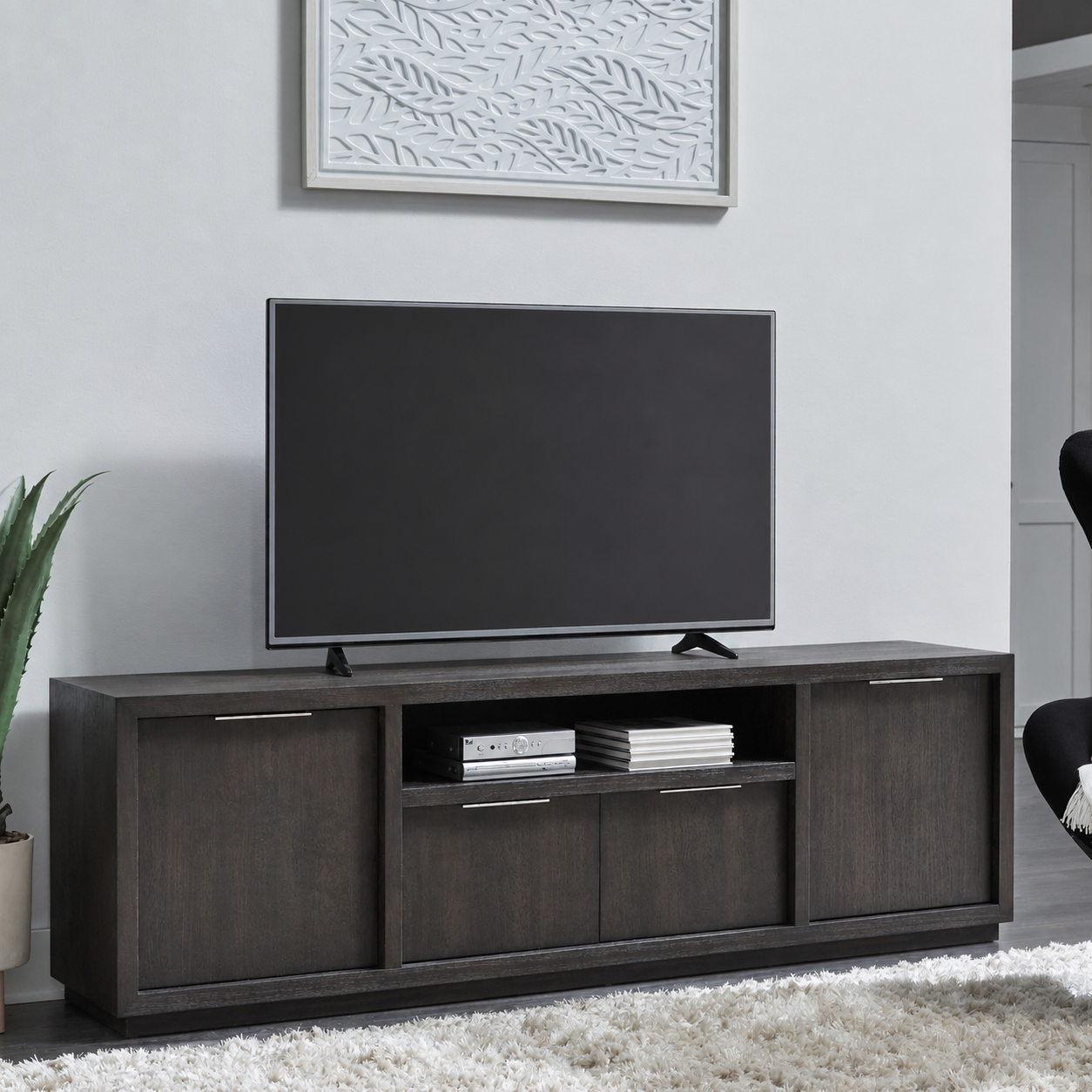 Solid Acacia Wood Tv Media Console