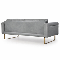 Modern Gray Italian Top-Grain Leather Sofa