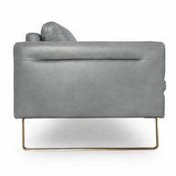 Modern Gray Italian Top-Grain Leather Sofa