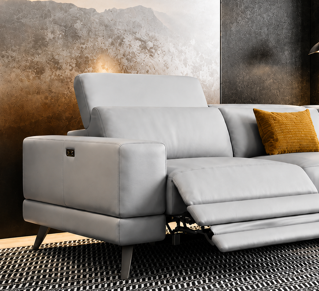 Genuine Leather Power Reclining Sectional