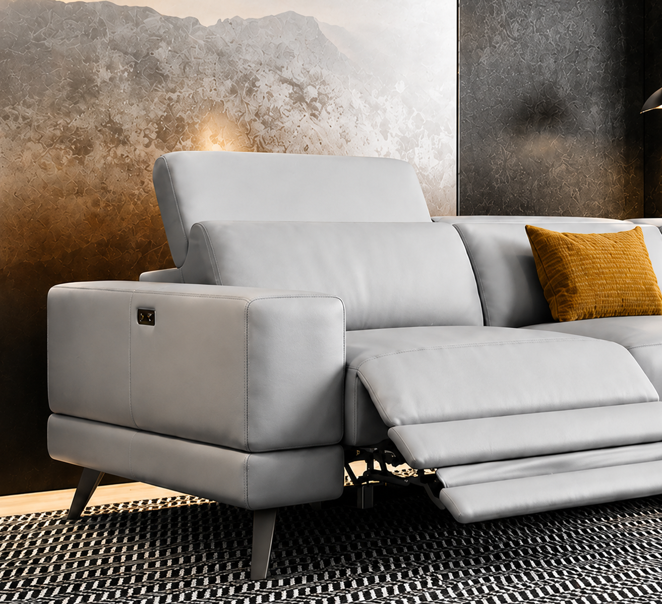 Genuine Leather Power Reclining Sectional