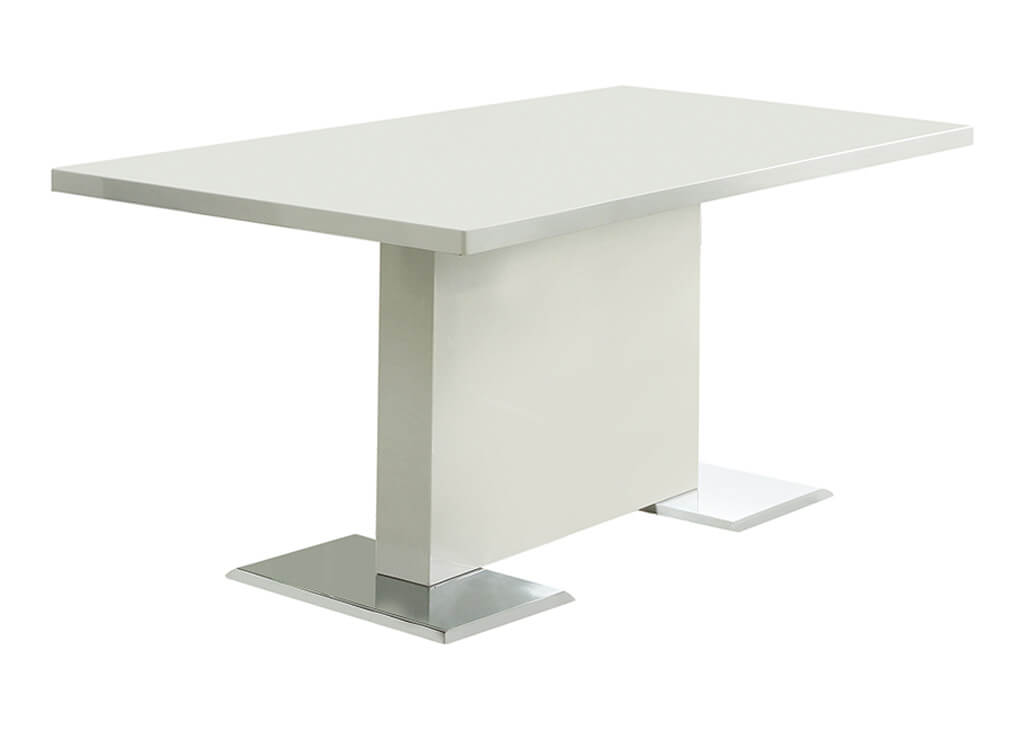 Contemporary Glossy White & Black Leatherette 5 PC Dining Set