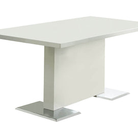 Contemporary Glossy White & Black Leatherette 5 PC Dining Set