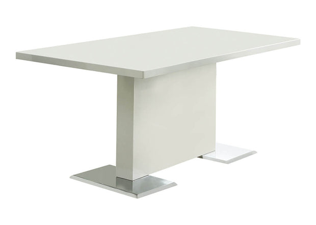 Contemporary Glossy White & Leatherette 5 PC Dining Set