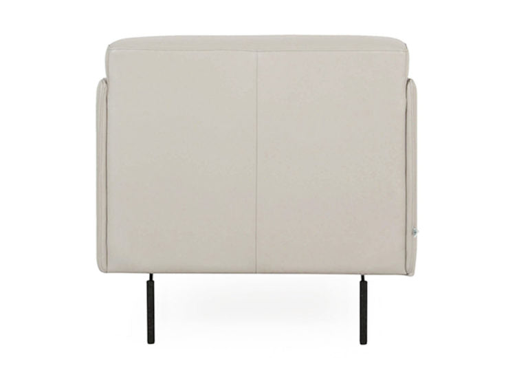 Top Grain Italian Leather Light Gray Chair