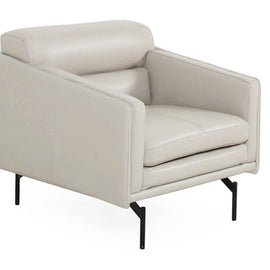 Top Grain Italian Leather Light Gray Chair