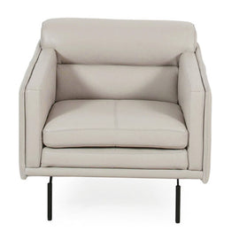 Top Grain Italian Leather Light Gray Chair