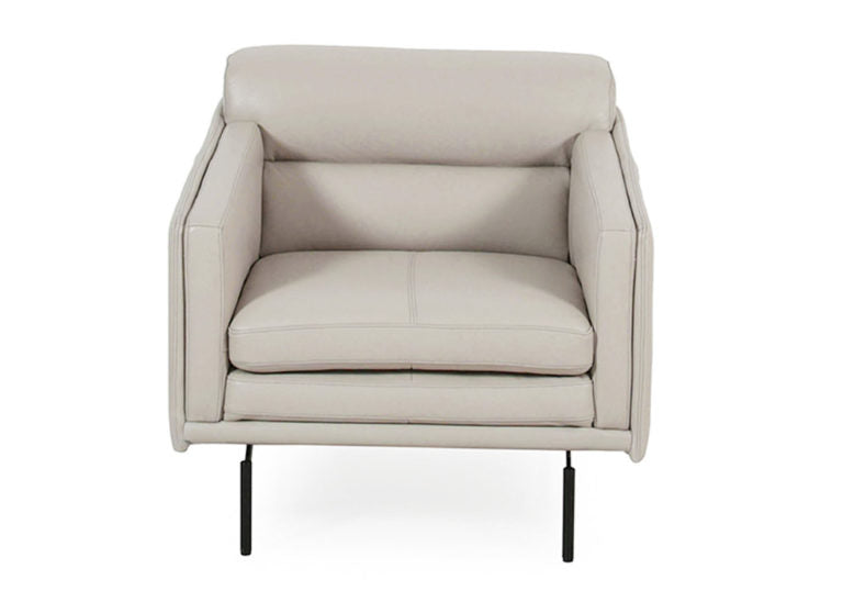 Top Grain Italian Leather Light Gray Chair