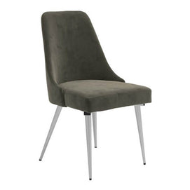 Glam Chrome & Gray Velvet 7 PC Dining Set