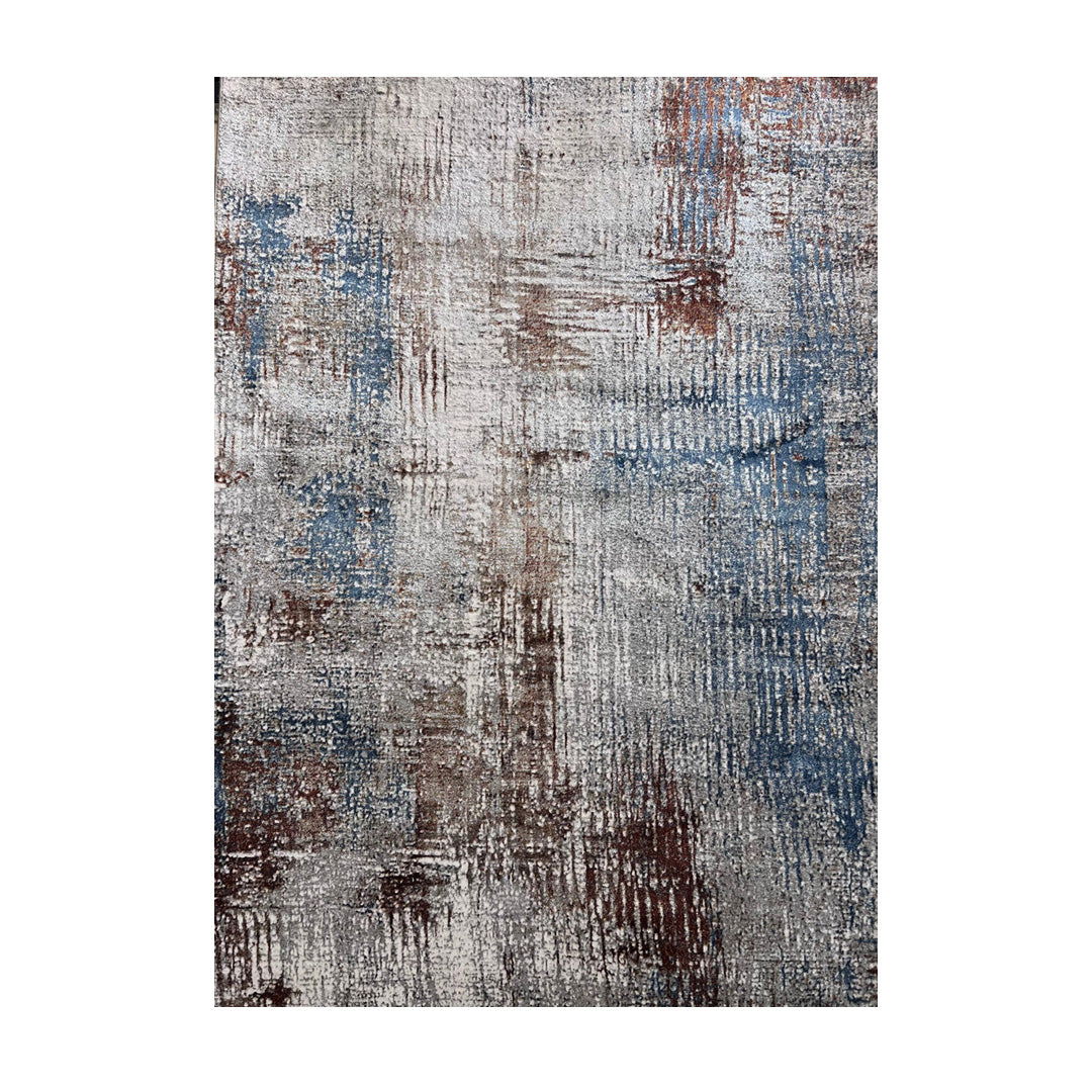 Abstract Blue & Rust Area Rug