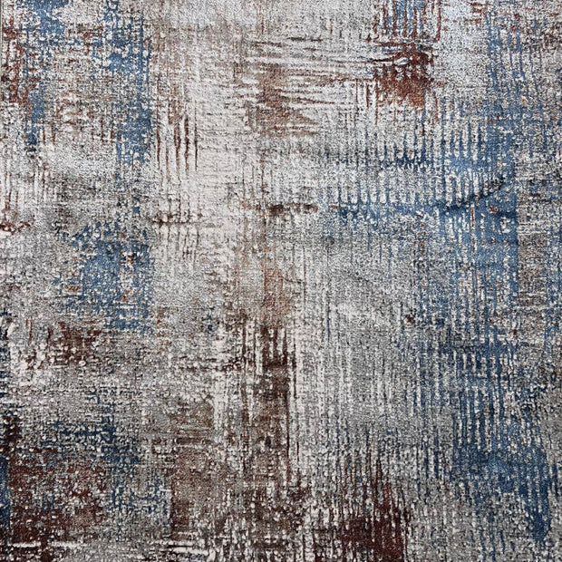 Abstract Blue & Rust Area Rug