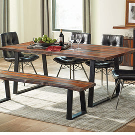 Industrial Solid Sheesham Wood 6-PC Dining Set