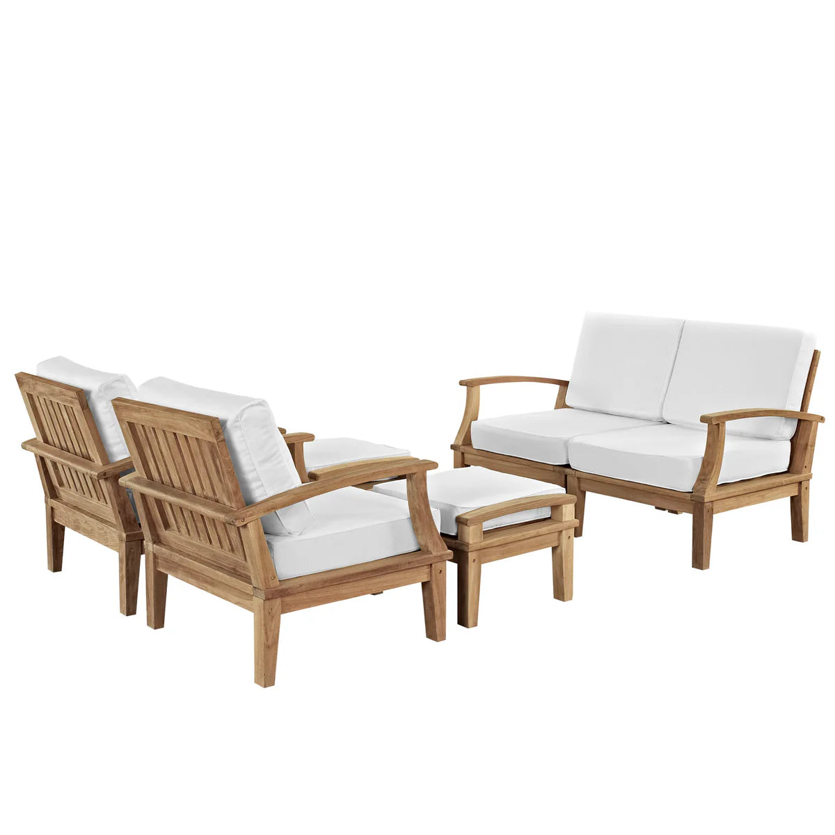 6-Piece Solid Teak Outdoor Patio Conversation Set