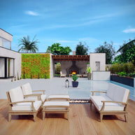 6-Piece Solid Teak Outdoor Patio Conversation Set