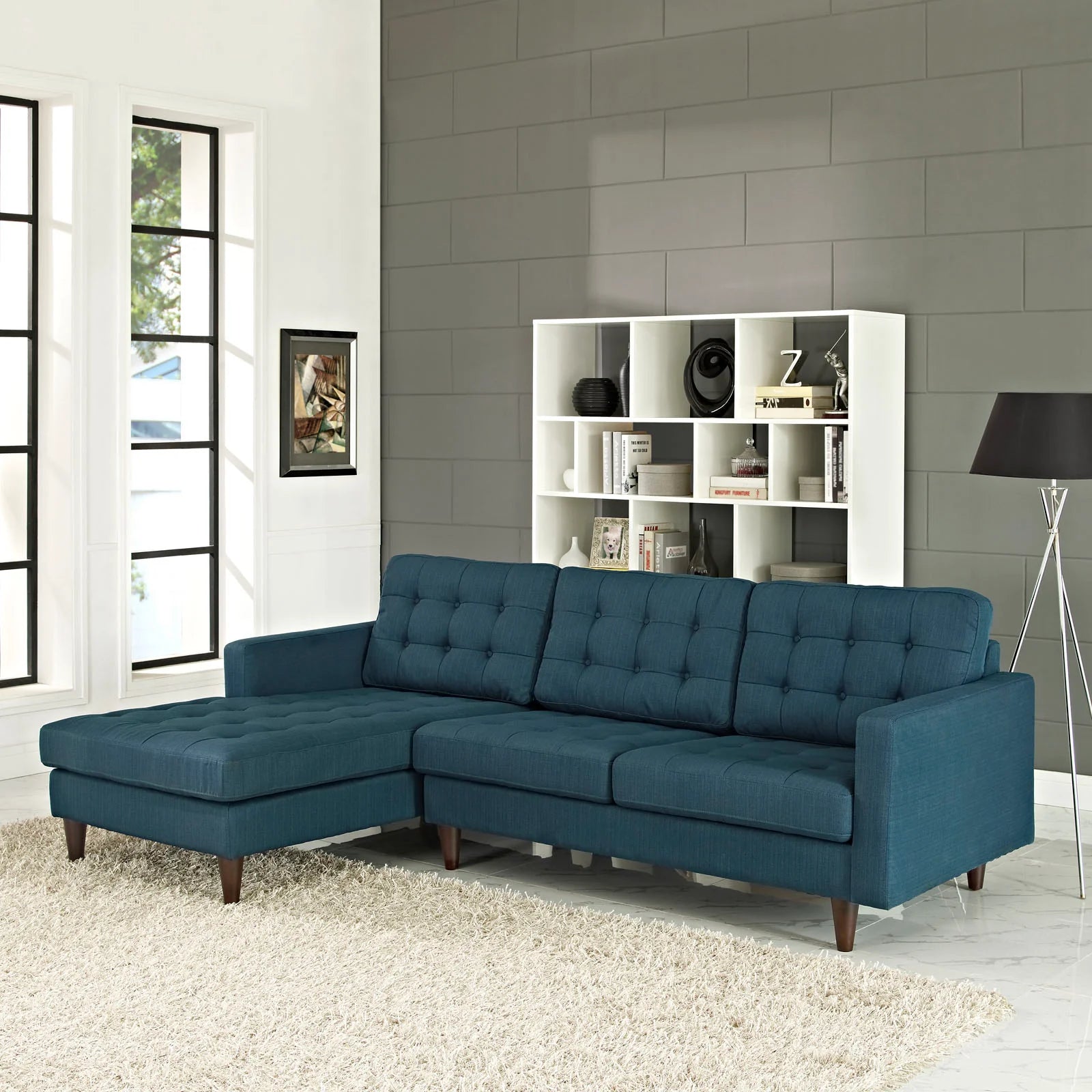 Mid-Century Inspired Tufted Sectional