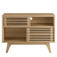 Mid-Century Modern Slatted Accent Cabinet