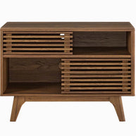 Mid-Century Modern Slatted Accent Cabinet