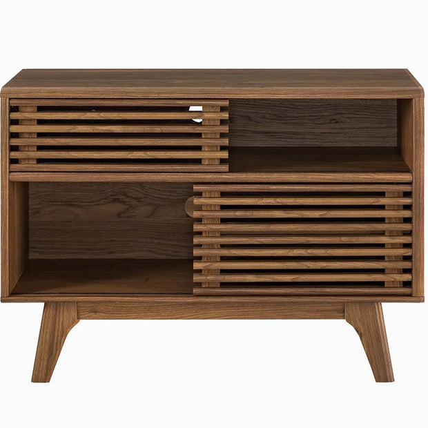 Mid-Century Modern Slatted Accent Cabinet