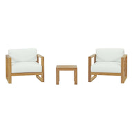 3 Piece Outdoor Patio Teak Chair Set
