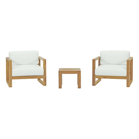 3 Piece Outdoor Patio Teak Chair Set