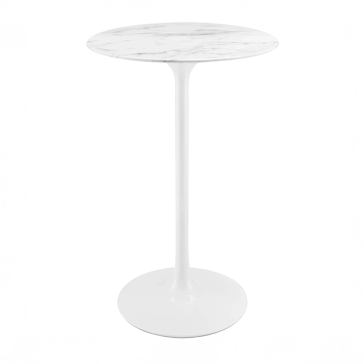 Round Faux Marble Bar Table