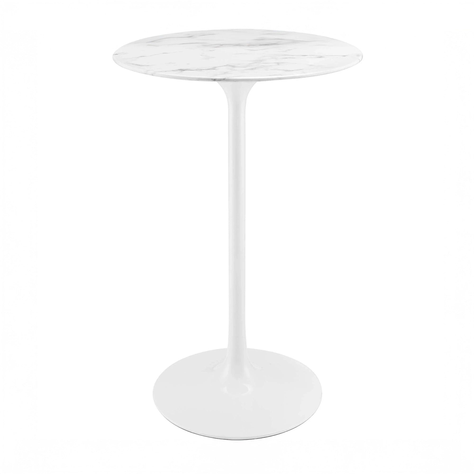 Round Faux Marble Bar Table