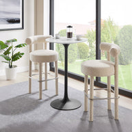 Round Faux Marble Bar Table