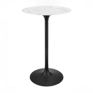 Round Faux Marble Bar Table