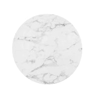 Round Faux Marble Bar Table