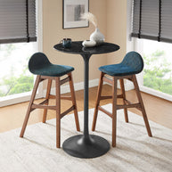 Round Faux Marble Bar Table