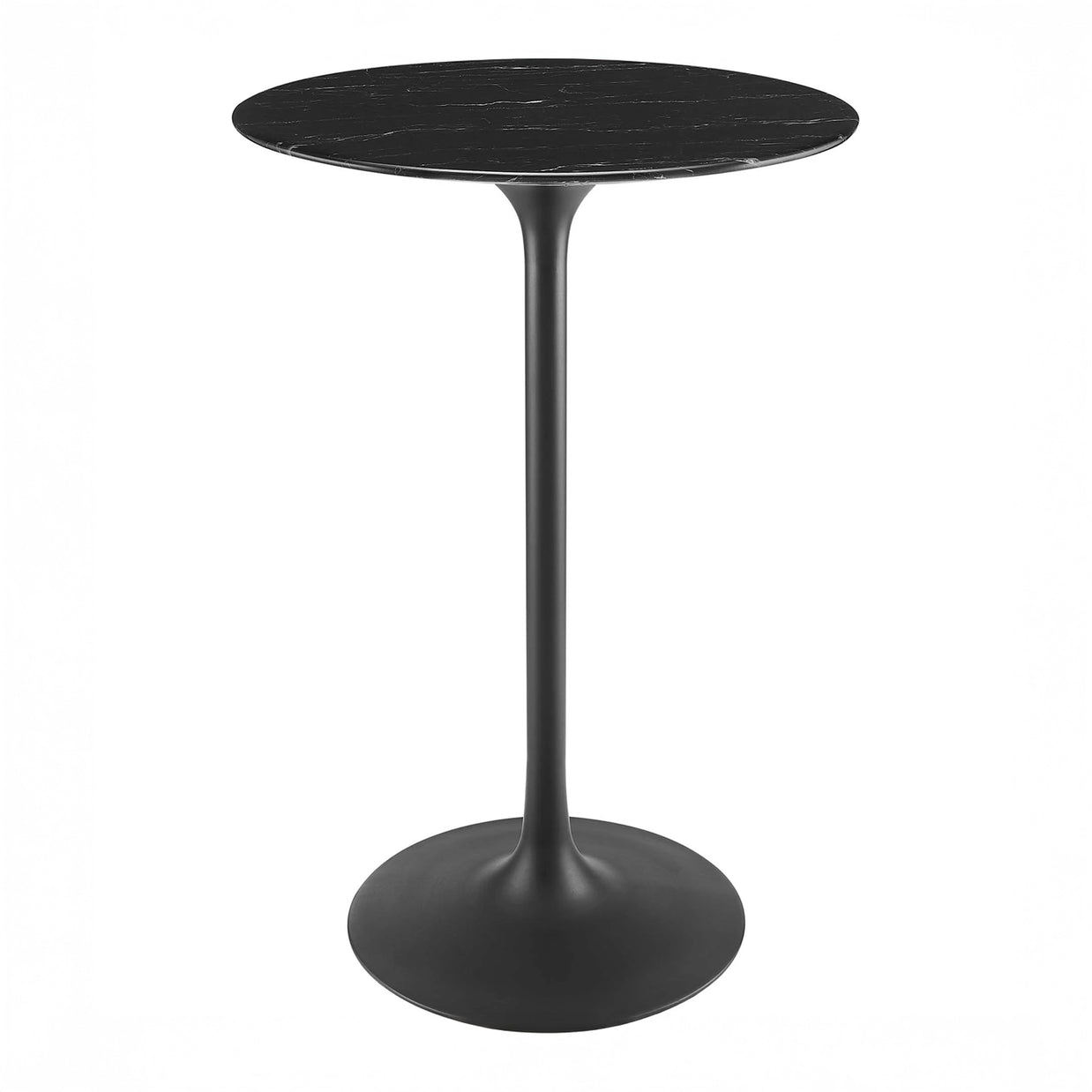 Round Faux Marble Bar Table
