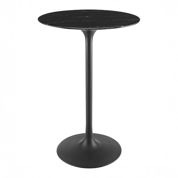 Round Faux Marble Bar Table