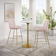 Round Faux Marble Bar Table