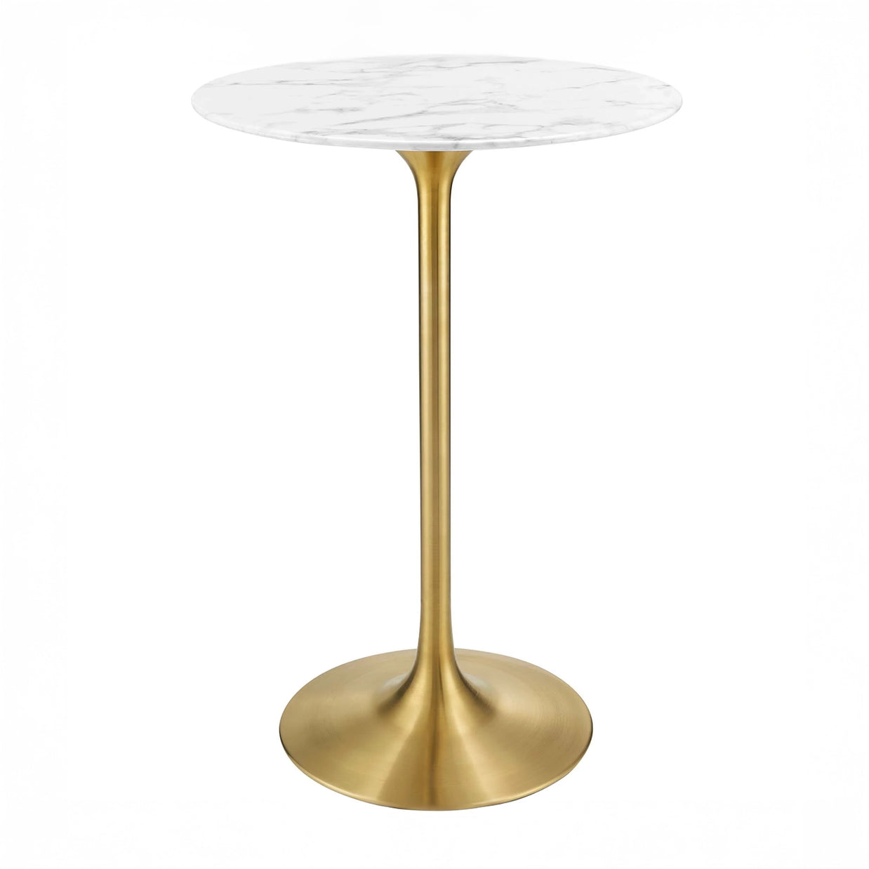 Round Faux Marble Bar Table