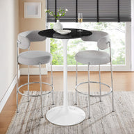 Round Faux Marble Bar Table