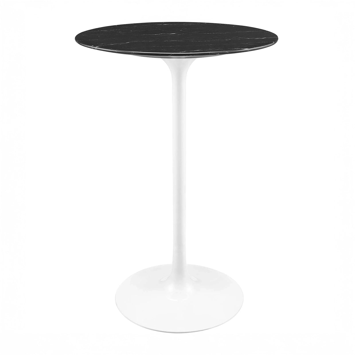 Round Faux Marble Bar Table