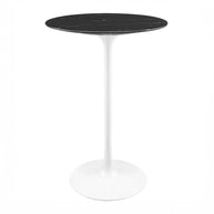 Round Faux Marble Bar Table