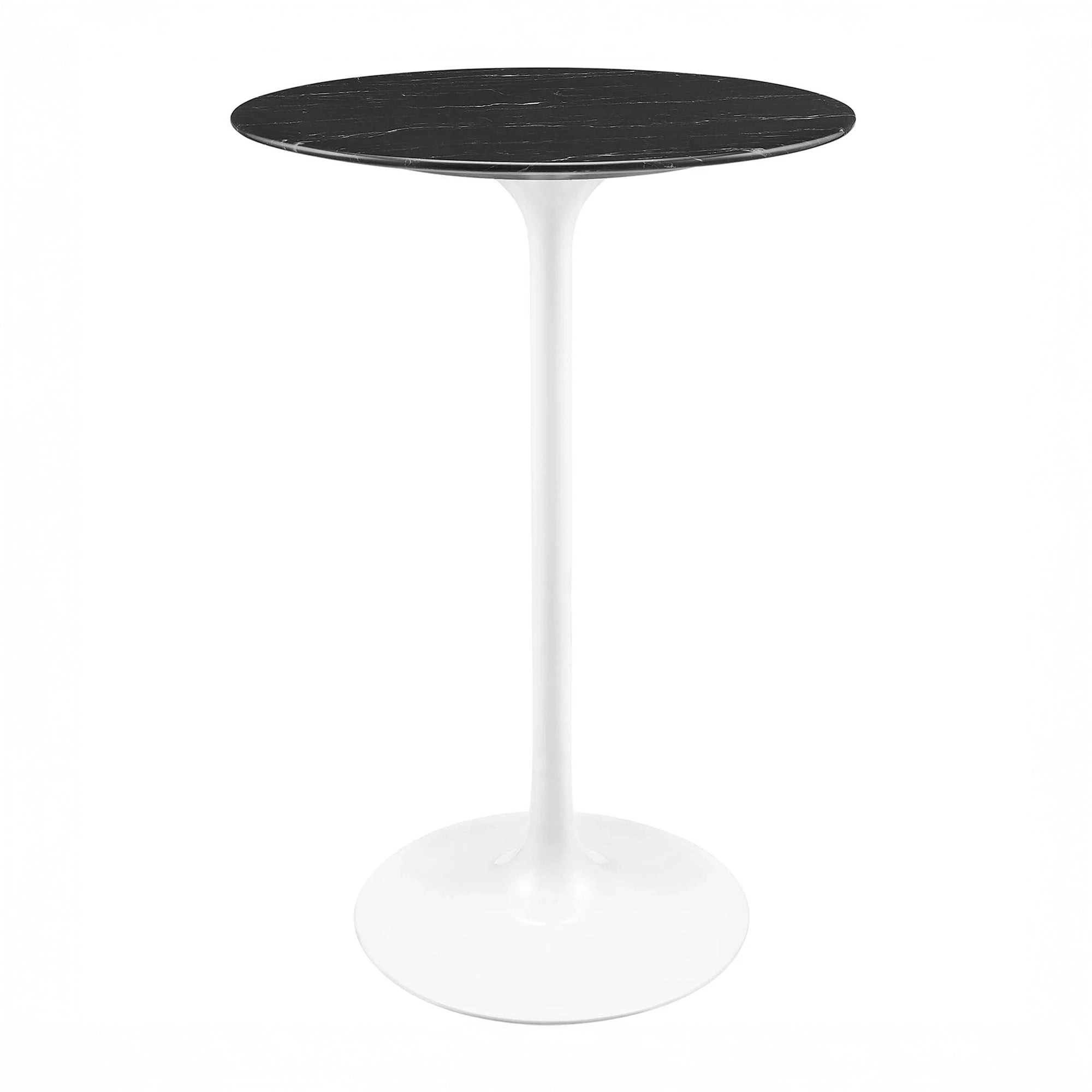 Round Faux Marble Bar Table