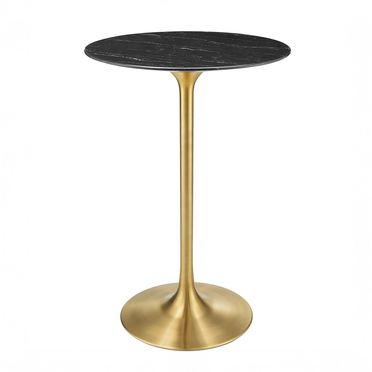 Round Faux Marble Bar Table