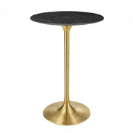 Round Faux Marble Bar Table