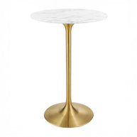 Round Faux Marble Bar Table