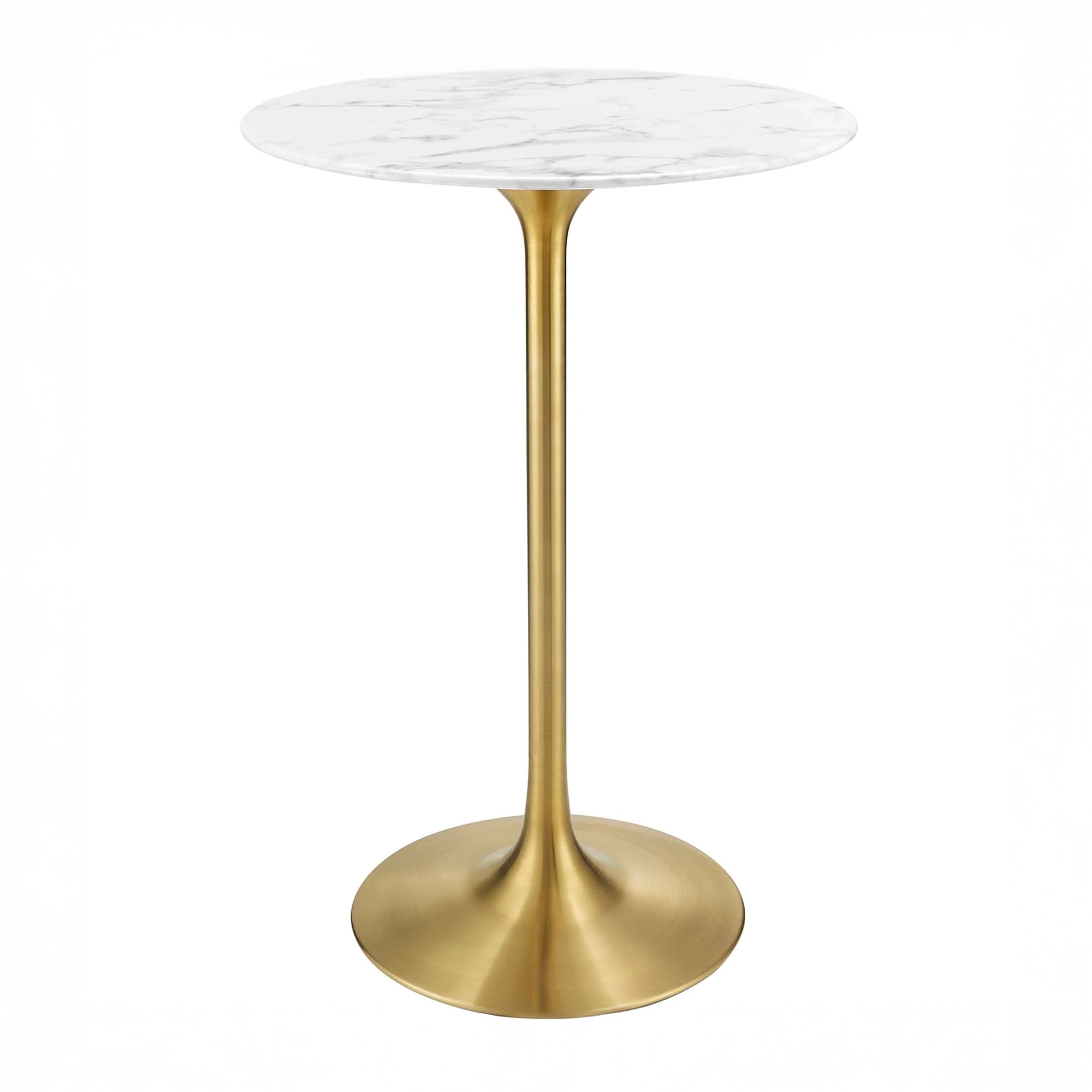 Round Faux Marble Bar Table